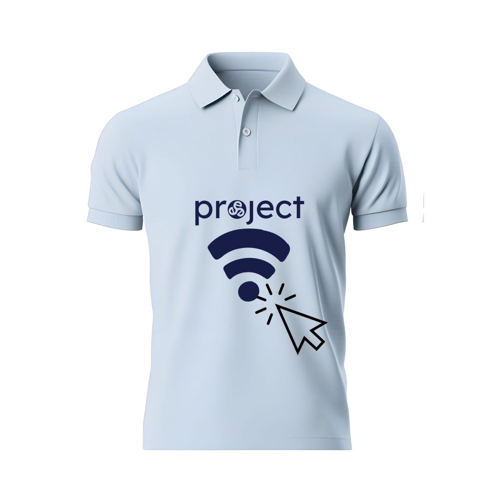 Project Trinitē polo shirt with “Connected Impact” logo — empowering digital connectivity